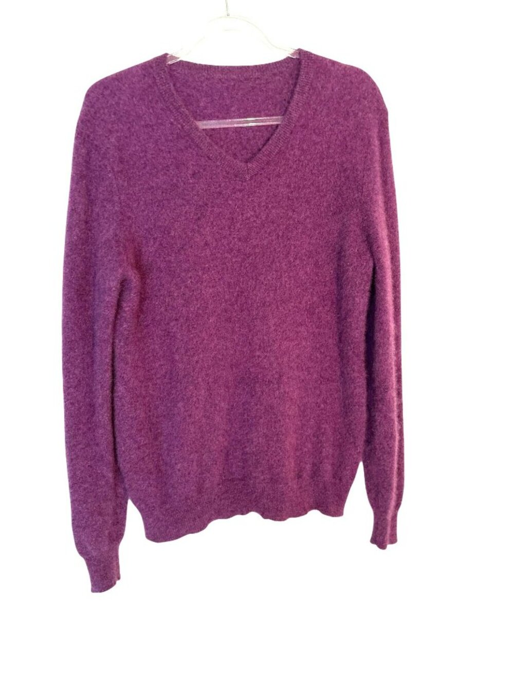 Charter Club 100% Cashmere Purple V-Neck Sweater Style 29315 Size L